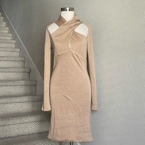 ASTR the Label Sz L Stretchy Knit, Cut-out Sweater Dress